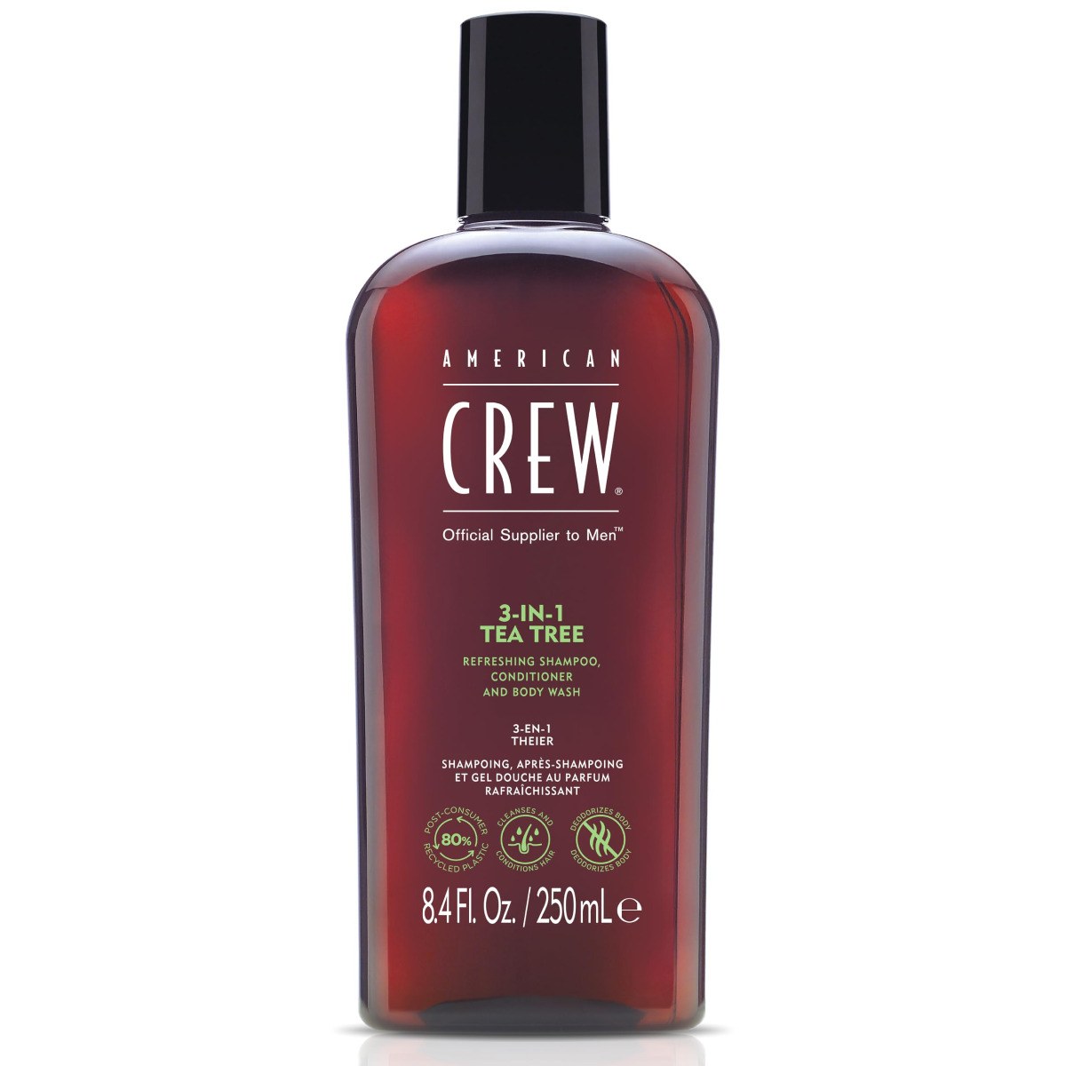 American Crew Official Supplier To Men 3-In-1 Tea Tree Shampoo, Conditioner & Body Wash (250ml)