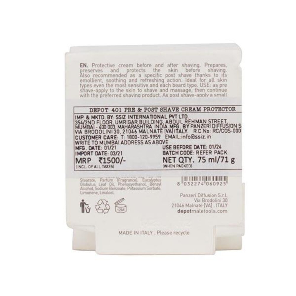 Depot - Νο. 401 Pre & Post Shave Cream Skin Protector (75ml) φωτογραφία