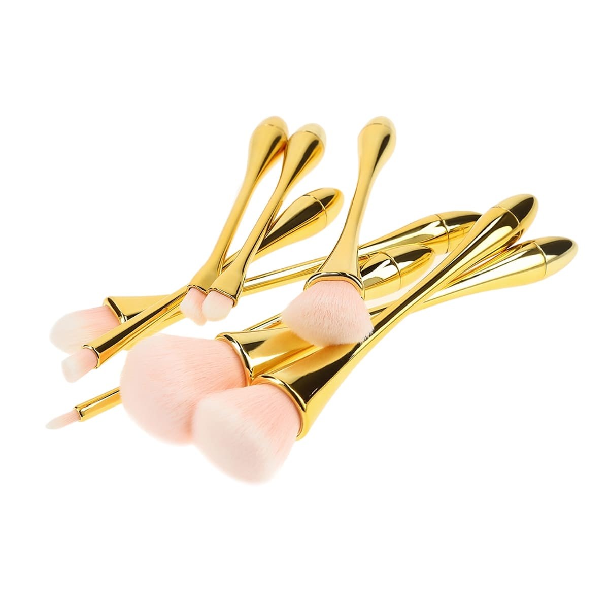 Tools for Beauty - 8Pcs Golden Handle Makeup Brush Set φωτογραφία