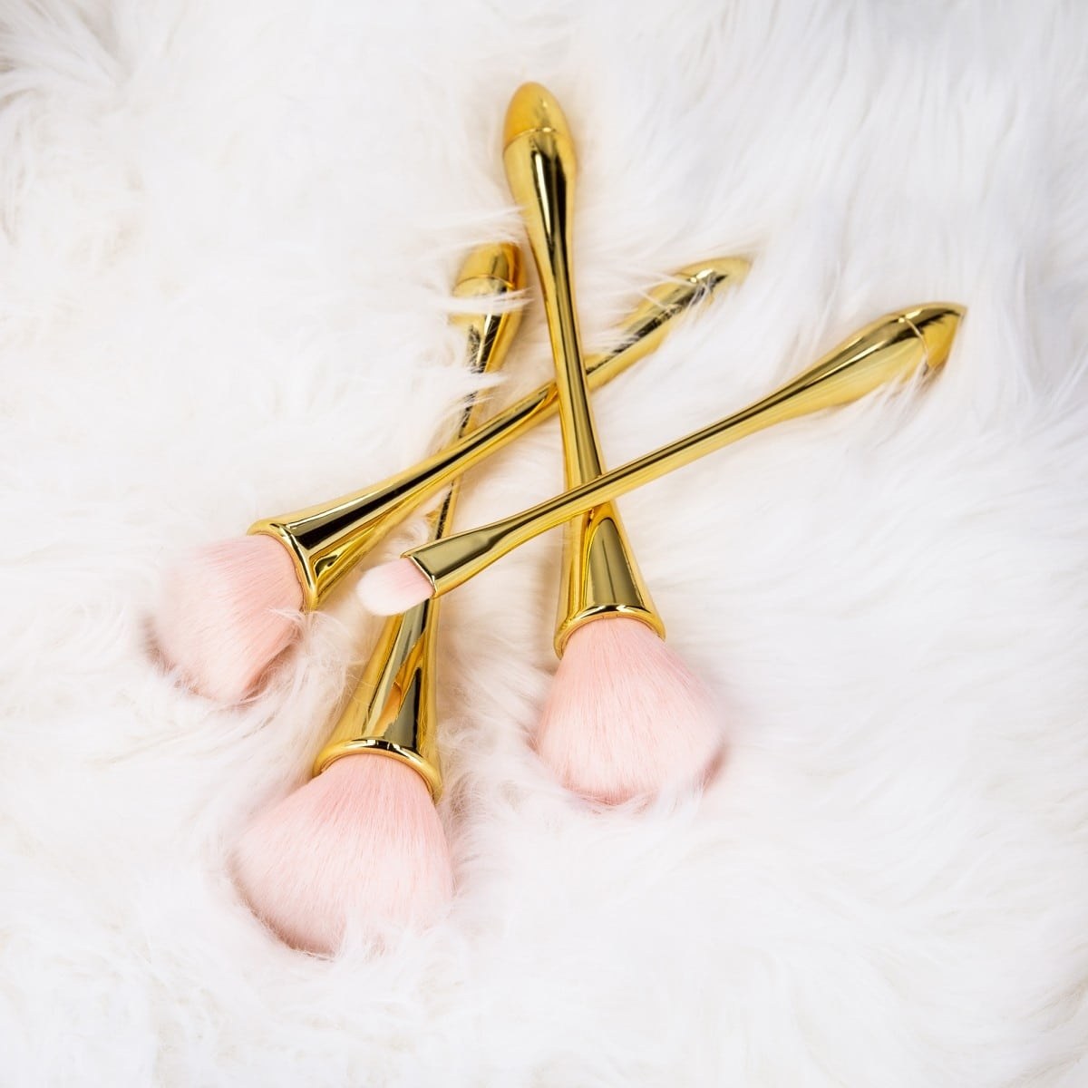 Tools for Beauty - 4Pcs Golden Handle Makeup Brush Set φωτογραφία