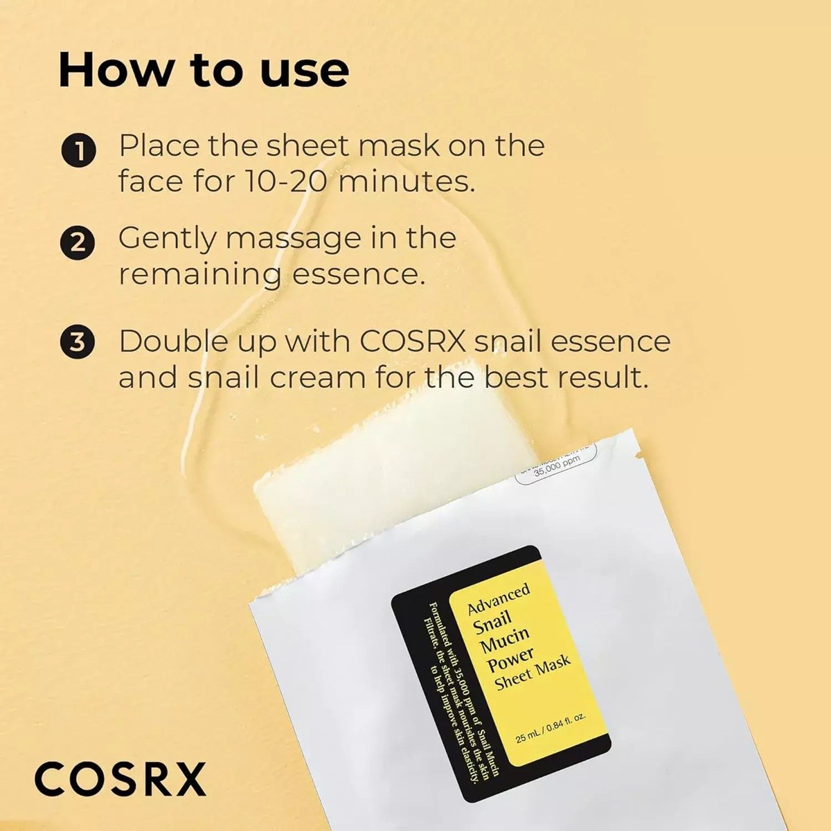 Cosrx Advanced Snail Mucin Power Sheet Mask (25ml) φωτογραφία