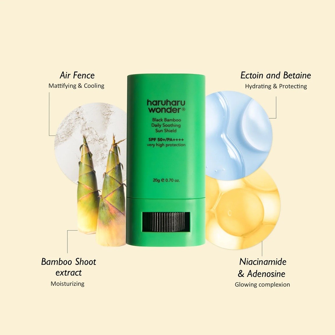Haruharu Wonder Black Bamboo Daily Soothing Sun Shield SPF50+ PA++++ (20g) φωτογραφία