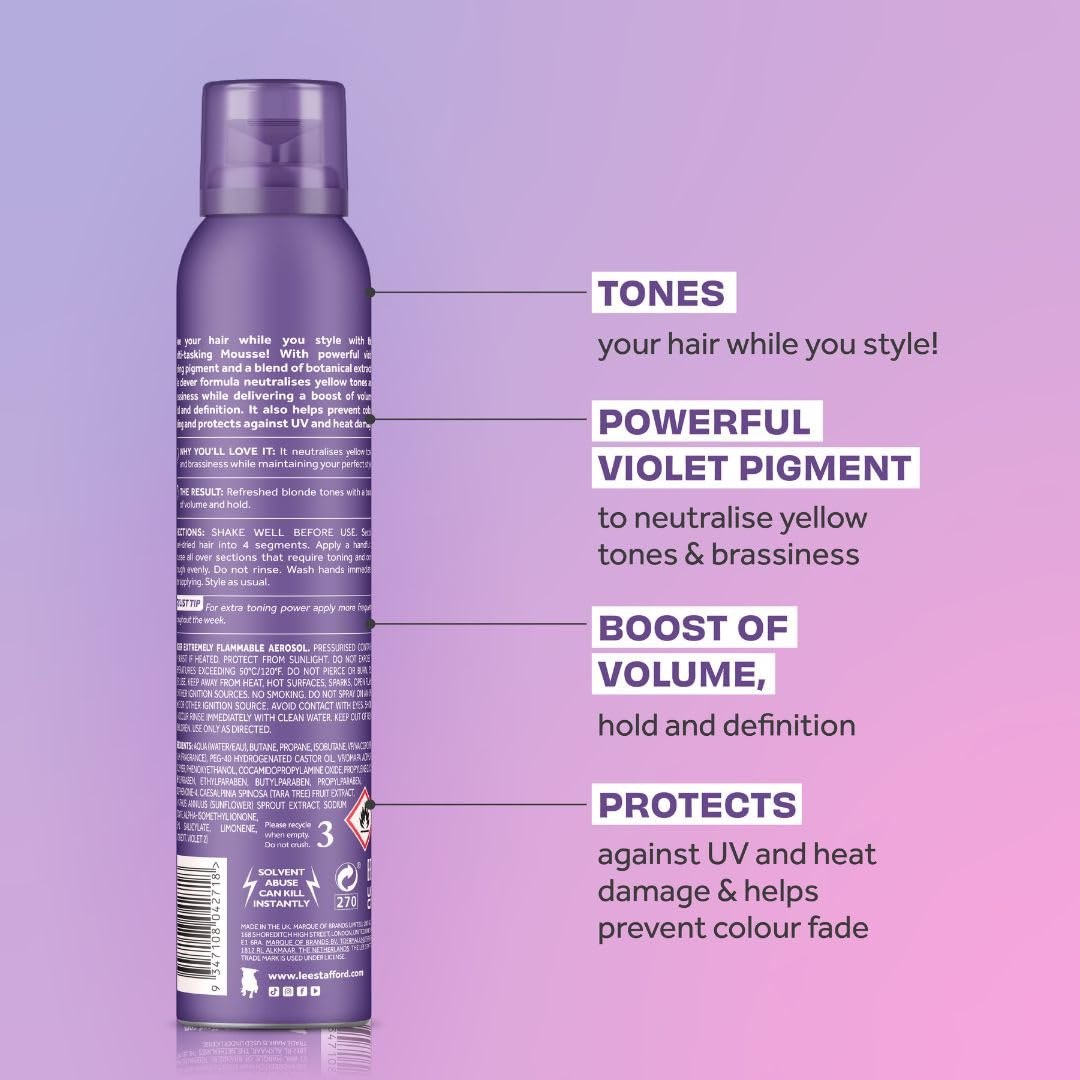 Lee Stafford Bleach Blondes Purple Toning Mousse (200ml) φωτογραφία