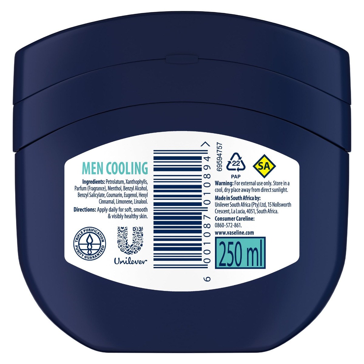 Vaseline® Blue Seal Men Petroleum Jelly (250ml) φωτογραφία