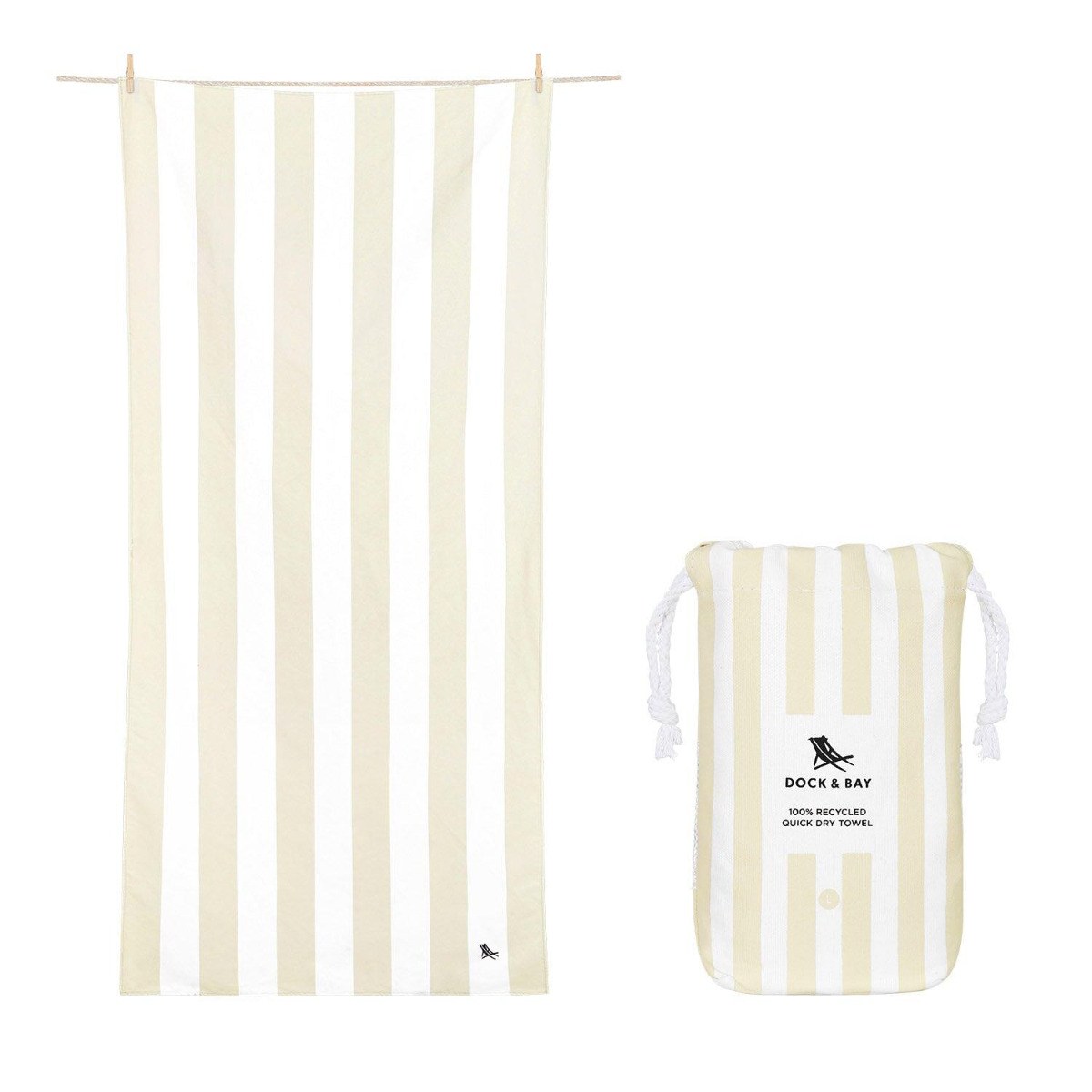 Dock & Bay Dock & Bay Quick Dry Beach Towel - Bora Bora Beige XL (200x90cm)