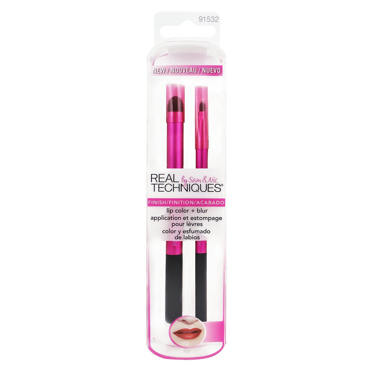 Real Techniques By Sam & Nic Finish Lip Color + Blur Brushes (2pcs) φωτογραφία