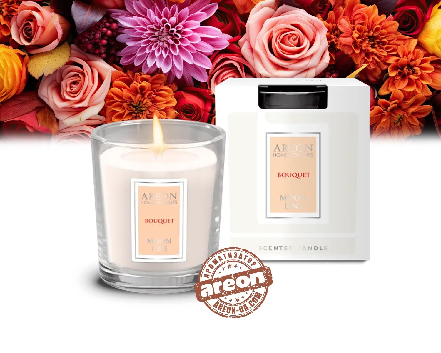 Areon Home Perfumes Scented Candle Moon Line - Bouquet φωτογραφία