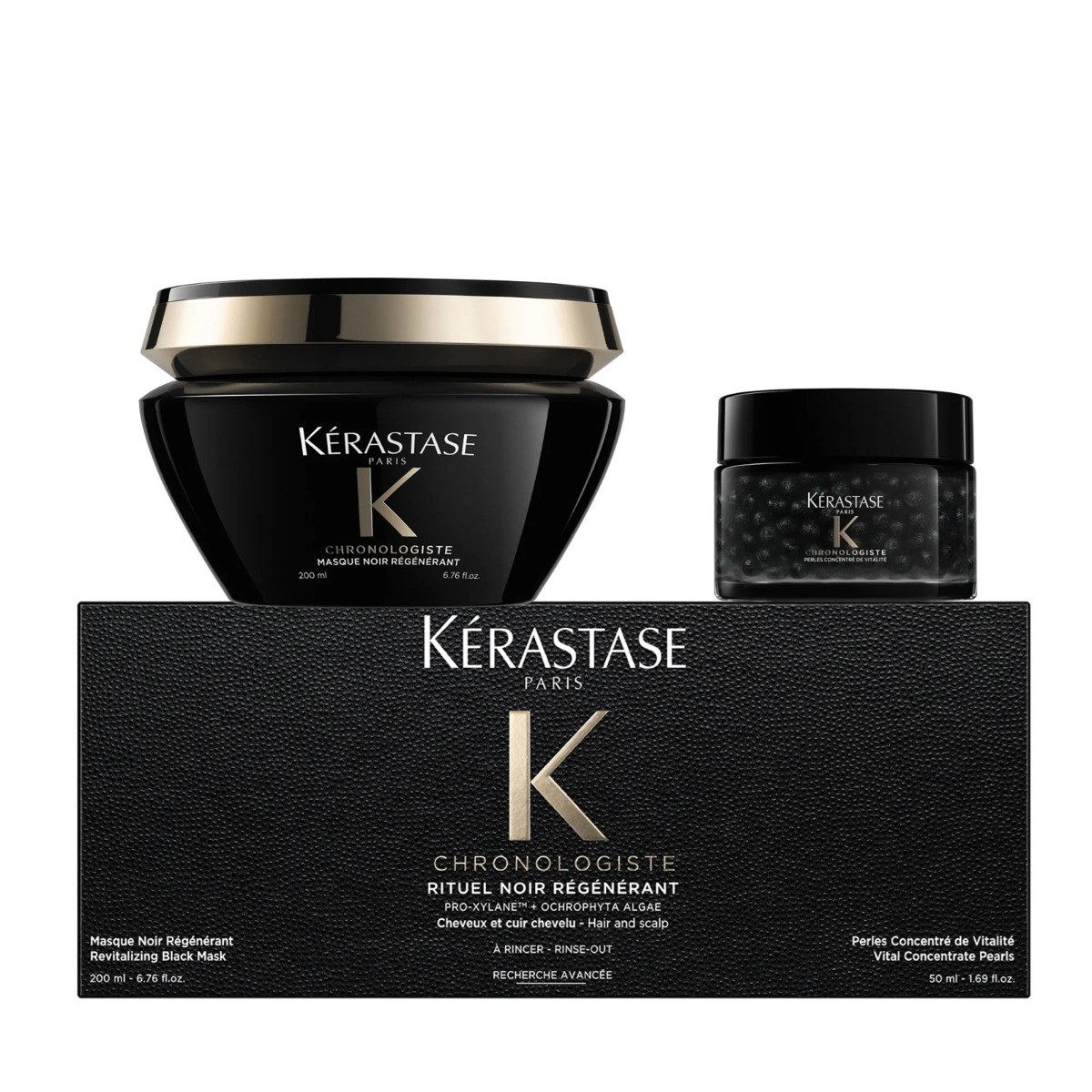 Kérastase Chronologiste - Rituel Noir Régénérant Gift Set (Masque Noir 200ml & Perles Concentré 50ml)