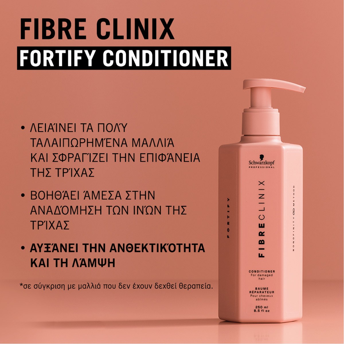 Schwarzkopf Professional Fibre Clinix Fortify Bondfinity Method Conditioner (250ml) φωτογραφία
