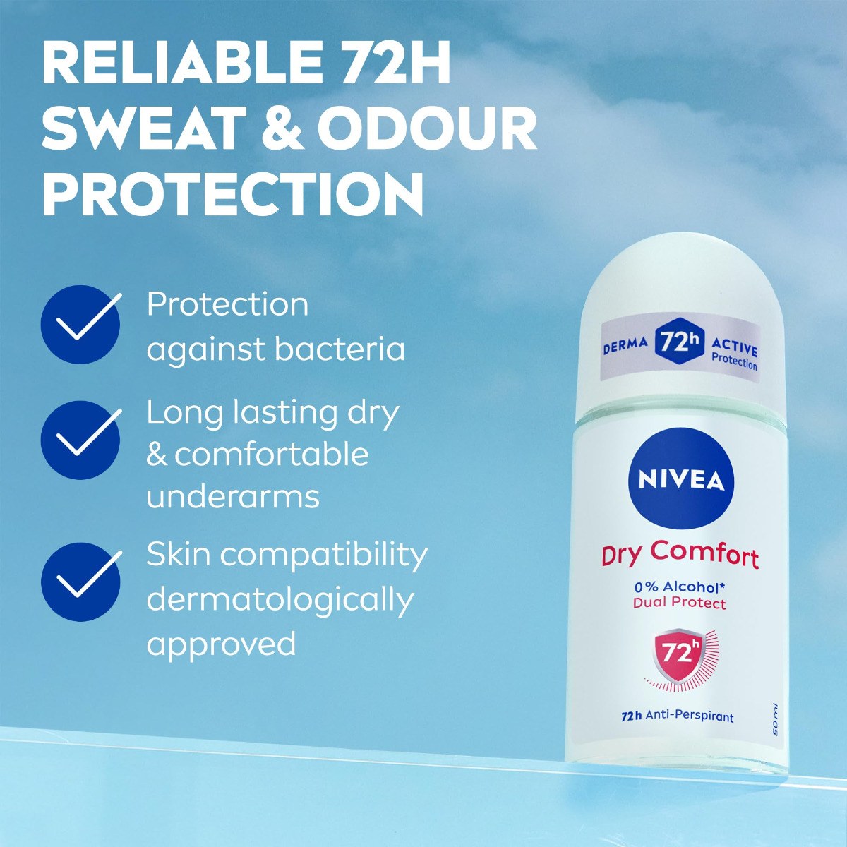 Nivea Dry Comfort 72h Anti-Perspirant Roll-On (50ml) φωτογραφία