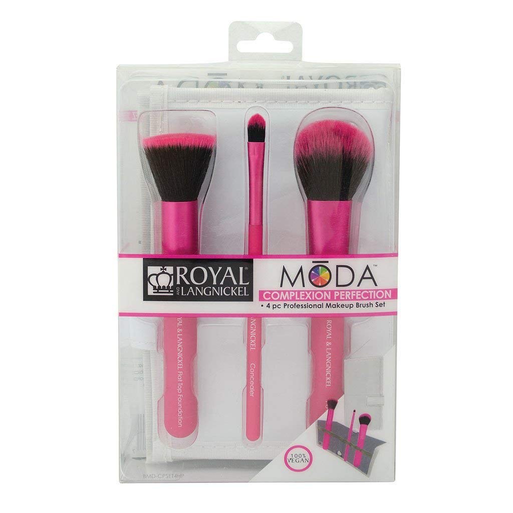 Royal & Langnickel Moda Complexion Perfection Professional Makeup Brush Set - Pink (4pcs) φωτογραφία