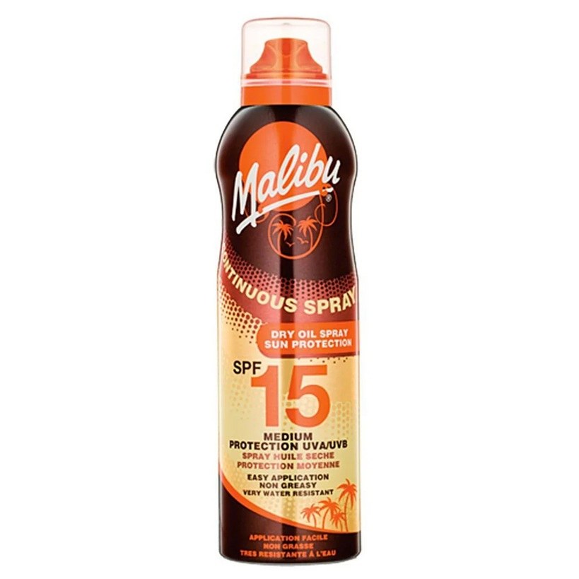 Malibu Continuous Spray Dry Oil Spray Sun Protection SPF15 (175ml)