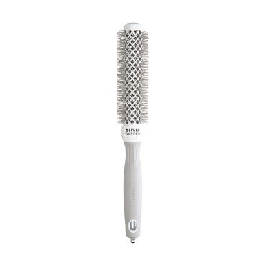 Olivia Garden Expert Blowout Speed Hairbrush - White & Grey (25mm)