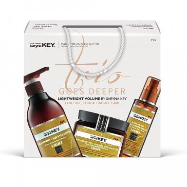 Saryna KEY Trio Goes Deeper - Lightweight Volume For Thin & Fragile Hair (Shampoo 500ml, Oil 110ml & Butter 500ml)