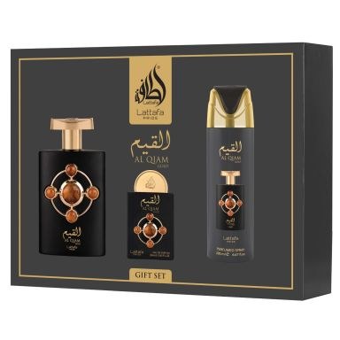 Lattafa Pride Al Qiam Gold Gift Set (Eau De Parfum 100ml, 20ml & Perfumed Spray 200ml)