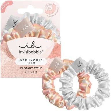 Invisibobble Sprunchie Slim Elegant Style - Bella Chrome (2pcs)