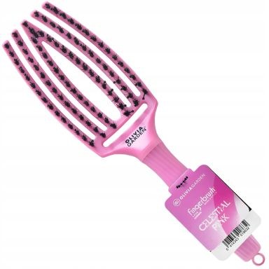 Olivia Garden Fingerbrush Care Iconic Boar & Nylon Hairbrush - Celestial Pink