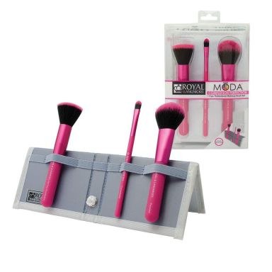 Royal & Langnickel Moda Complexion Perfection Professional Makeup Brush Set - Pink (4pcs)
