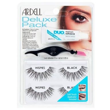 Ardell Deluxe Pack Wispies Black (Lashes 2pairs, Adhesive 2,5g & Applicator)
