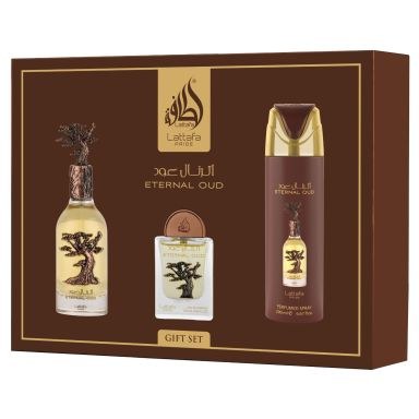 Lattafa Pride Eternal Oud Gift Set (Eau De Parfum 100ml, 20ml & Perfumed Spray 200ml)