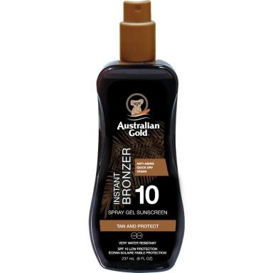 Australian Gold Instant Bronzer Spray Gel Sunscreen SPF10 (237ml)
