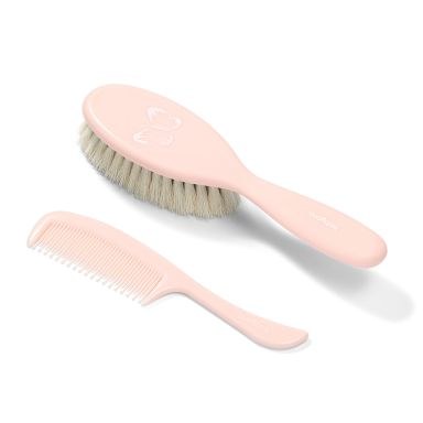BabyOno Hairbrush & Comb - Light Pink