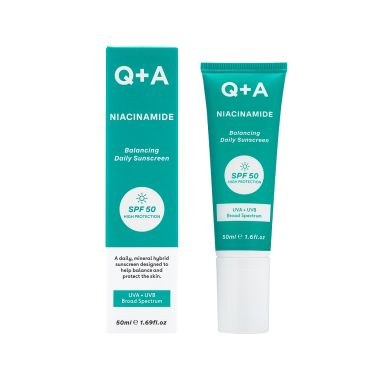 Q+A Niacinamide Balancing Daily Sunscreen SPF 50 High Protection (50ml)