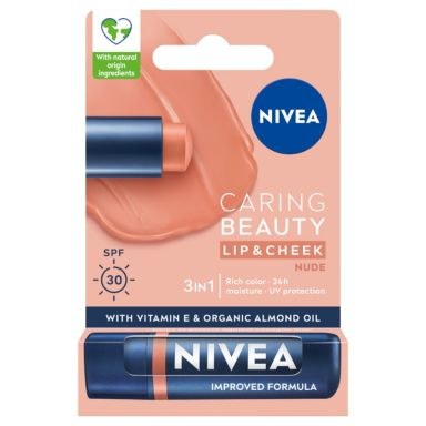 Nivea Caring Beauty Lip & Cheek Lip Balm - Nude (4.8g)