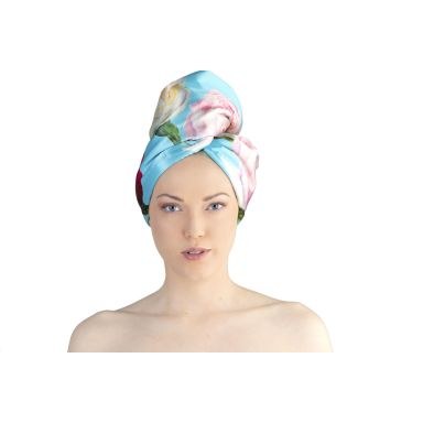 La Cocona Luxury Satin Hair Towel Wrap - Peony 