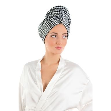 La Cocona Luxury Satin Hair Towel Wrap - Pepita