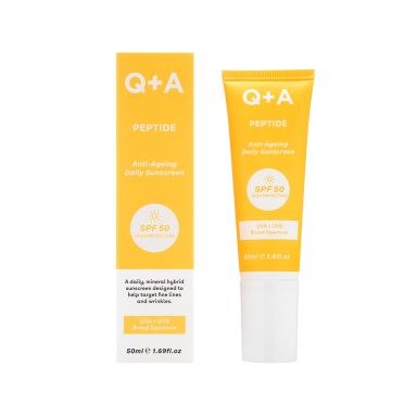 Q+A Peptide Anti-Ageing Daily Sunscreen SPF 50 High Protection (50ml)