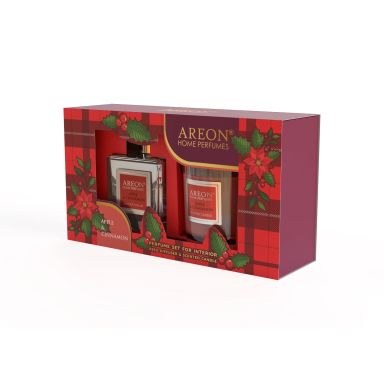 Areon Home Perfumes Perfume Set For Interior - Apple & Cinnamon (Diffuser 150ml & Candle 120g)