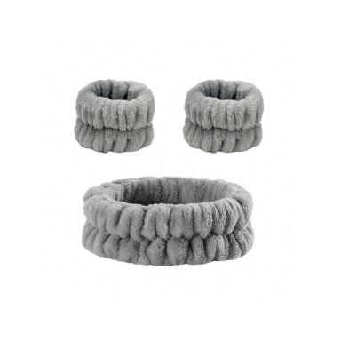 Bobby Warren Simple Solid Color Hairbands - Gray (3pcs)