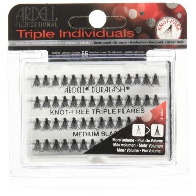 Ardell Professional Triple Individuals Knot-Free Triple Flairs Eyelashes - Medium Black (56pcs)
