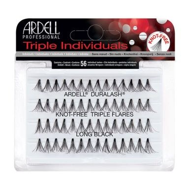 Ardell Professional Triple Individuals Knot-Free Triple Flairs Eyelashes - Long Black (56pcs)