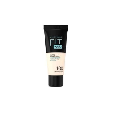 Maybelline Fit Me Matte + Poreless Foundation - 100 Warm Ivory (30ml)