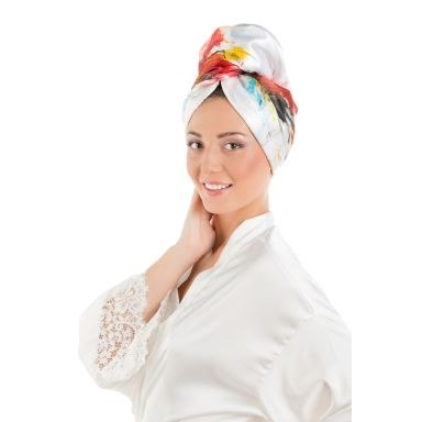 La Cocona Luxury Satin Hair Towel Wrap - White Artist