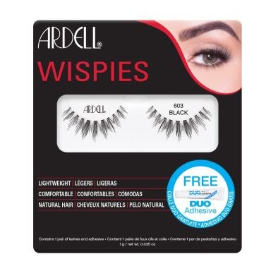 Ardell Wispies 603 Black (1 Pair Lashes & Duo Adhesive)