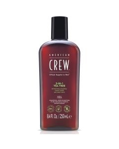 American Crew Official Supplier To Men 3-In-1 Tea Tree Shampoo, Conditioner & Body Wash (250ml)