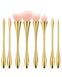 Tools for Beauty - 8Pcs Golden Handle Makeup Brush Set