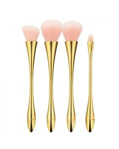 Tools for Beauty - 4Pcs Golden Handle Makeup Brush Set
