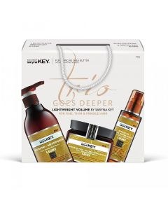 Saryna KEY Trio Goes Deeper - Lightweight Volume For Thin & Fragile Hair (Shampoo 500ml, Oil 110ml & Butter 500ml)