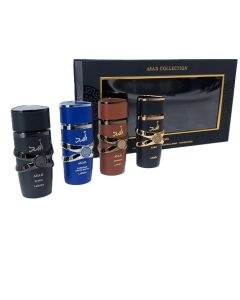 Lattafa Asad Collection Eau De Parfum (Elixir 25ml, Zanzibar 25ml, Bourbon 25ml & Original 25ml)