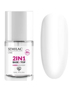 Semilac Care 2 In 1 Base & Top Hard & Glossy Nail Polish (7ml)