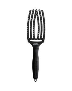 Olivia Garden Fingerbrush Nylon Hairbrush - Medium Black