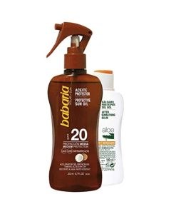 Babaria Sun - Body Sunscreen Set (Protective Sun Oil SPF20 200ml & After Sunbathing Balm 100ml)