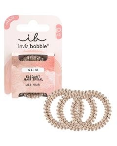 Invisibobble Slim Elegant Hair Spiral - Bronze & Beads (3pcs)