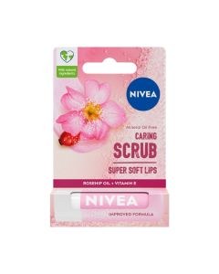 Nivea Caring Scrub Lip Balm - Wild Rose (4.8g)