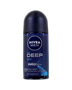 Nivea Men Deep Beat Maxx Tech 72h Black Carbon Anti-Bacterial Anti-Perspirant Roll-On (50ml)