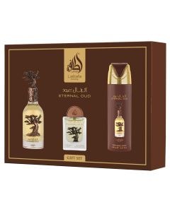 Lattafa Pride Eternal Oud Gift Set (Eau De Parfum 100ml, 20ml & Perfumed Spray 200ml)